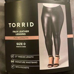 Torrid Faux Leather Leggings Size 0